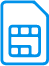 A blue SIM card icon